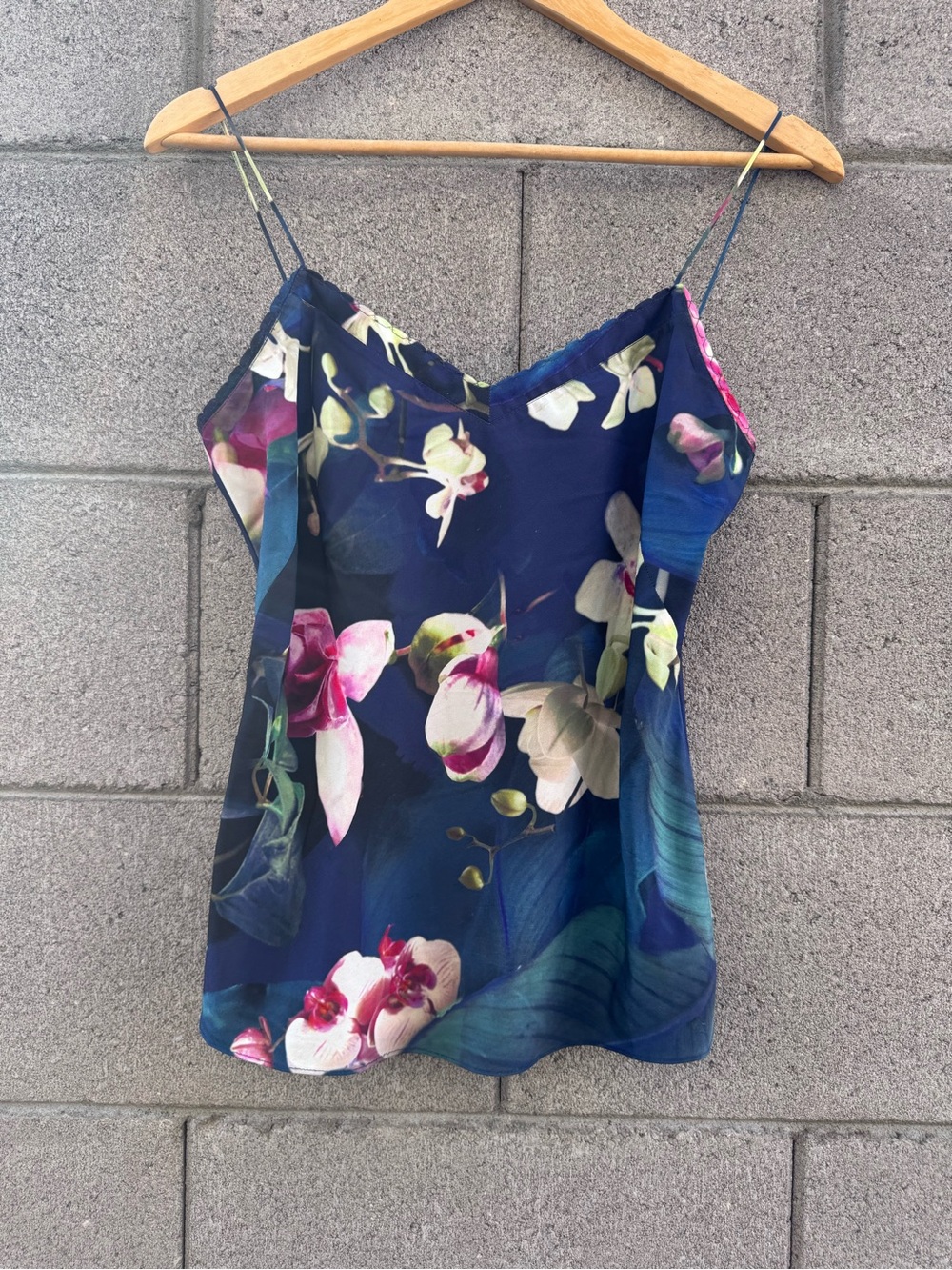 Ted Baker Navy Floral Silk-Feel Cami